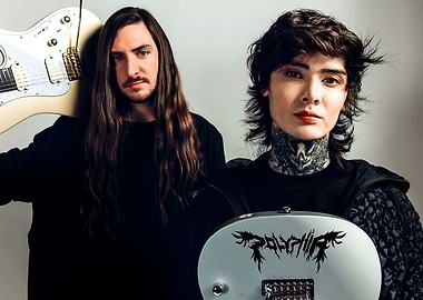 Polyphia Band Portrait with Guitars
