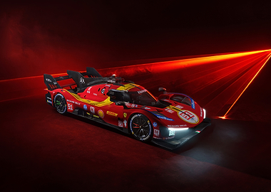 ferrari race car in red lighting