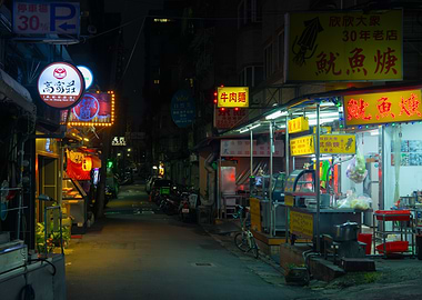 Taipei Alley at Night