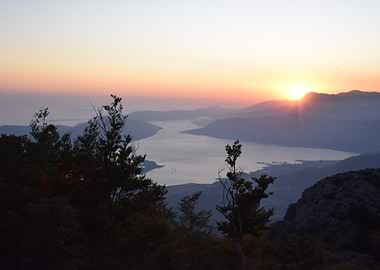Sunset over Kotor Bay, Montenegro