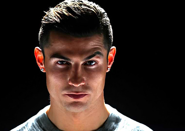 Cristiano Ronaldo Portrait on Black Background
