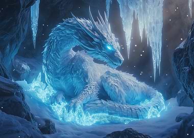 Icy Dragon in Cave