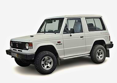 White Mitsubishi Pajero SUV Isolated
