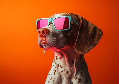 Cool bracco italiano Dog with Sunglasses