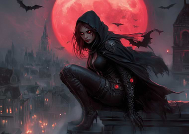 Vampire Huntress Under a Blood Moon