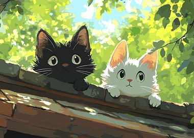Two Cats on a Roof