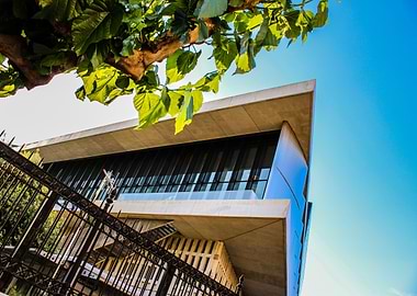 Modern Building Exterior with Blue Sky