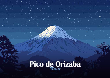 Pico de Orizaba, Mexico at Night