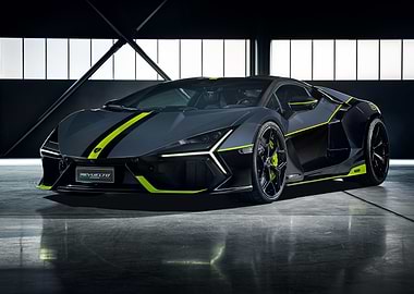 Lamborghini Revuelto Gray and Neon Green