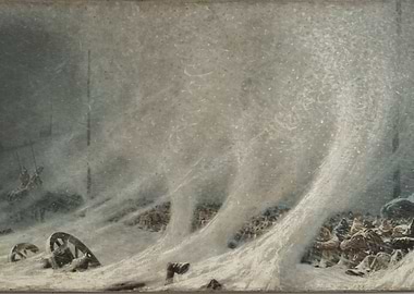 Winter Battle Scene Painting