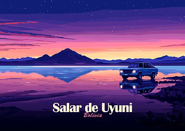 Saler de Uyuni, Bolivia, car landscape