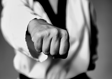 Monochrome Taekwondo Punch