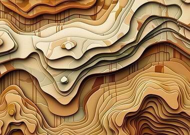 Abstract Topographic Map Art