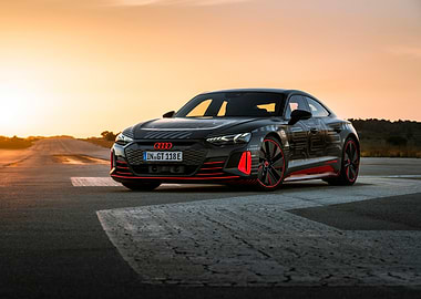 Sleek Audi e-tron GT on Runway