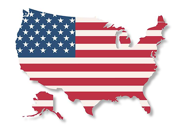 USA Map with American Flag Pattern
