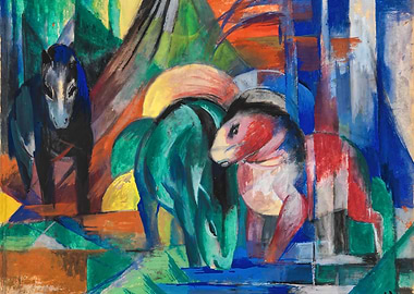 Three Horses by the Forest Stream by Franz Marc