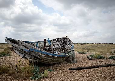 Wrecked Boat on Pebble Beach
