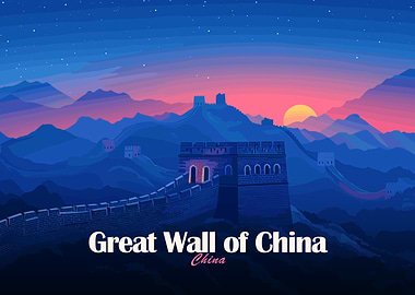 Great Wall of China at Sunset