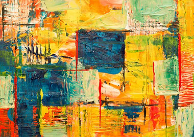 Abstract Painting with Geometric Shapes