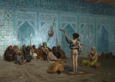 Snake Charmer in an Oriental Setting