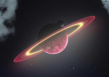 Ringed Planet in Space