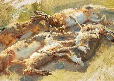 Still Life with Hares Painting