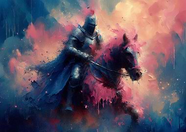 Knight on Horseback Abstract Painting