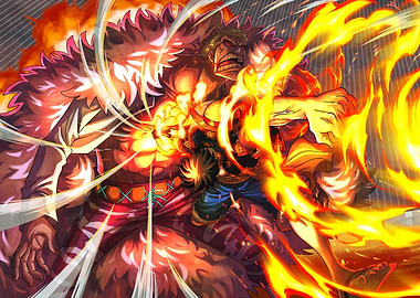 Iconic Painted Luffy Red Hawk vs Donquixote Doflamingo