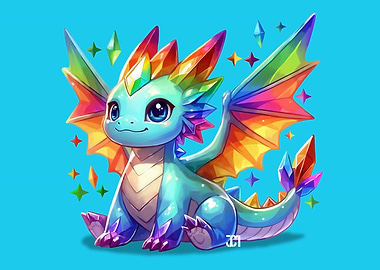 Aurora - Rainbow Crystal Baby Dragon