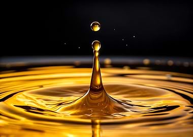 Golden Liquid Drop Impact