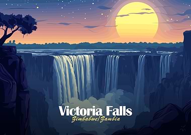 Victoria Falls, Zimbabwe/Zambia Illustration