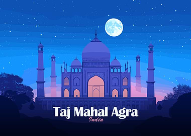 Taj Mahal Agra India Night