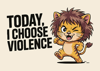 Cartoon Lion: Today, I Choose Violence