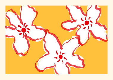 Floral Pattern with Red and White Flowers