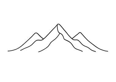 Minimalist Mountain Range Outline