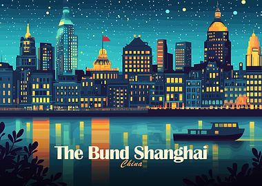 The Bund Shanghai China Nightscape