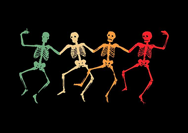 Dancing Skeletons Retro