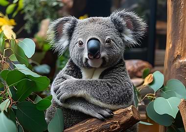 Koala Portrait with Crossed Arms
