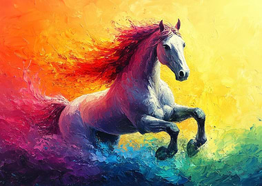 Colorful Horse Painting