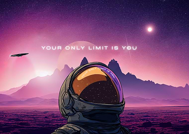 Astronaut in Space with Motivational Quote