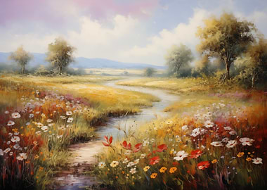 Floral Meadow Landscape