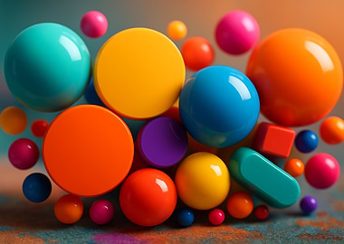 Colorful Spheres and Geometric Shapes