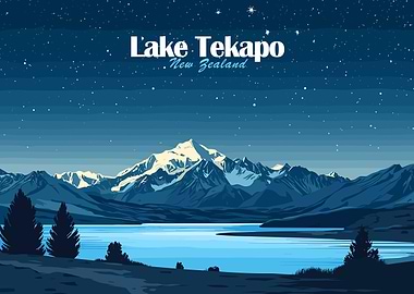 Lake Tekapo New Zealand Night Landscape