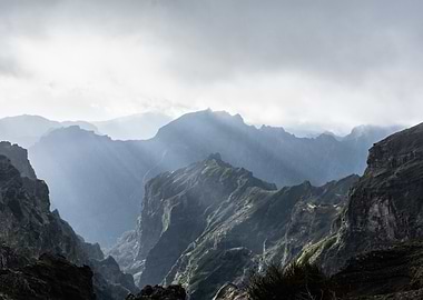 Misty Mountain Range Landscape