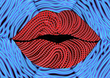 Abstract Lips - Electric Blue Technology