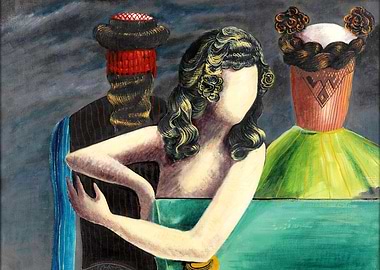 Abstract Figures in an Oil Painting