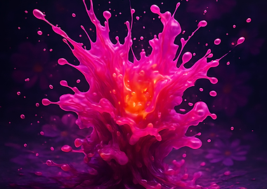 Pink and Orange Paint Splash