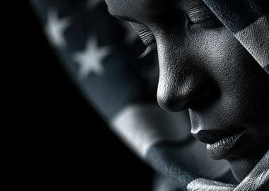 American Flag Face Art