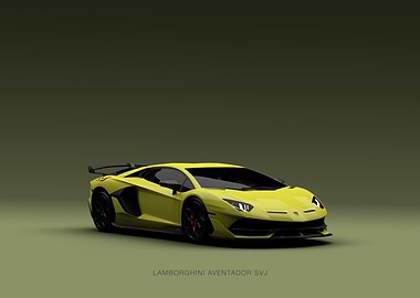 Yellow Lamborghini Aventador SVJ