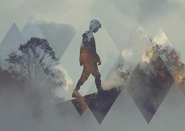 Abstract Walker in Nature